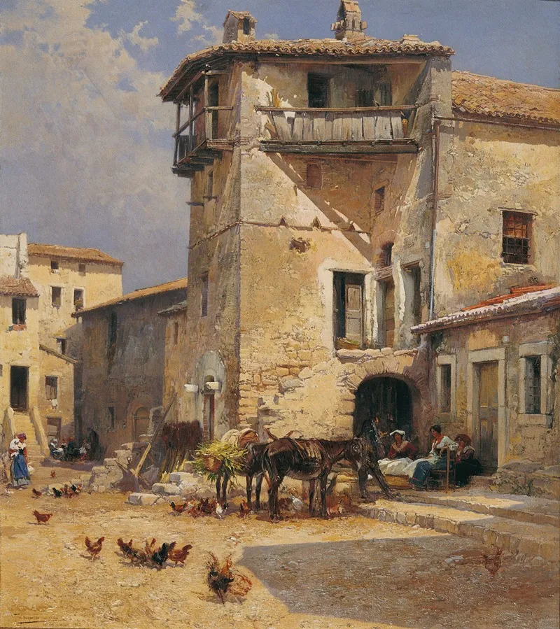 Anticoli Corrado Square by Mariano Barbasán - Canvas Print