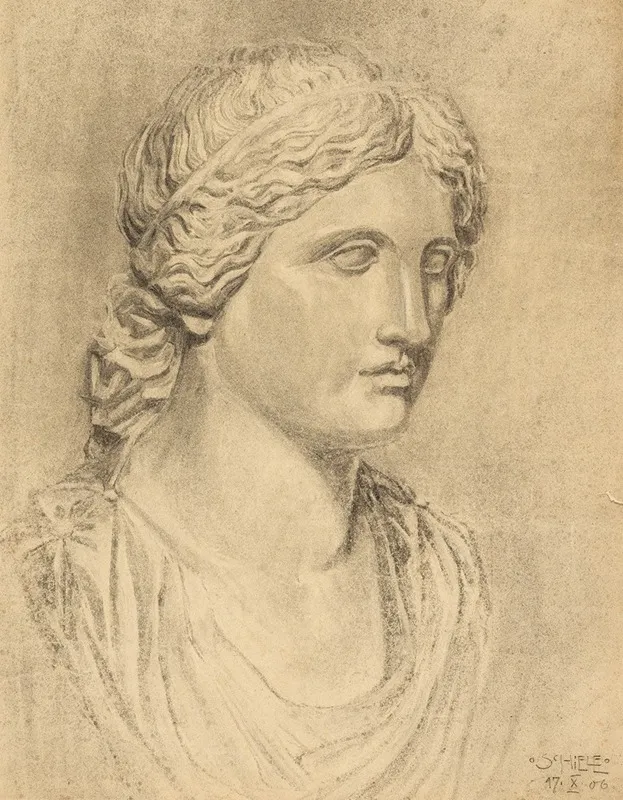 Antike Buste by Egon Schiele - Canvas Print