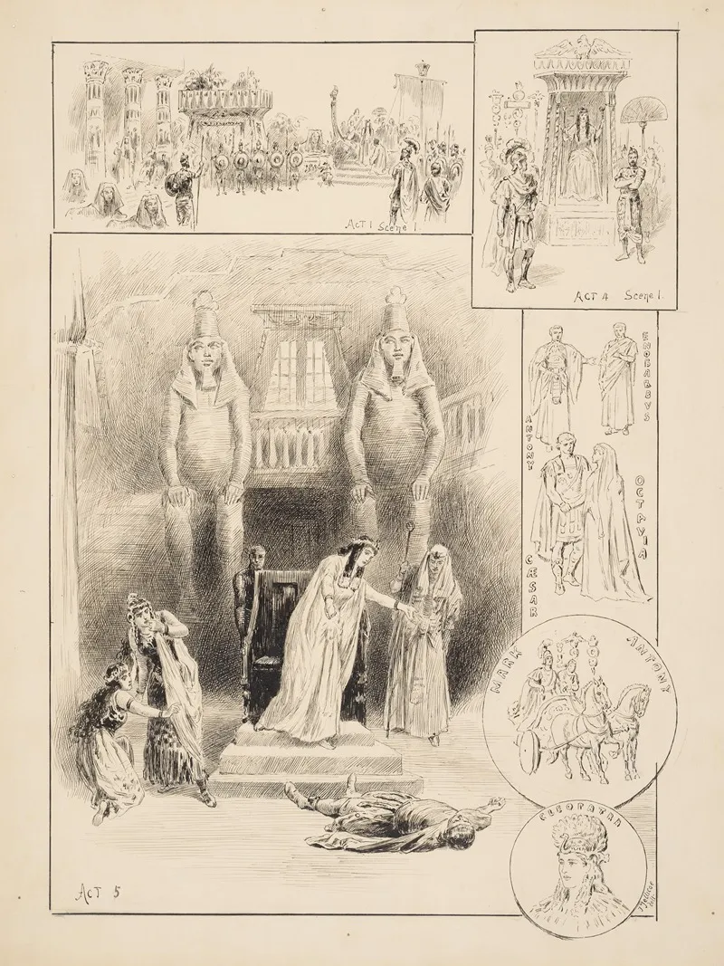 Antony And Cleopatra Princes Theatre May 29 1890 Mrs Langtry As Cleopatra by John Jellicoe - Canvas Print