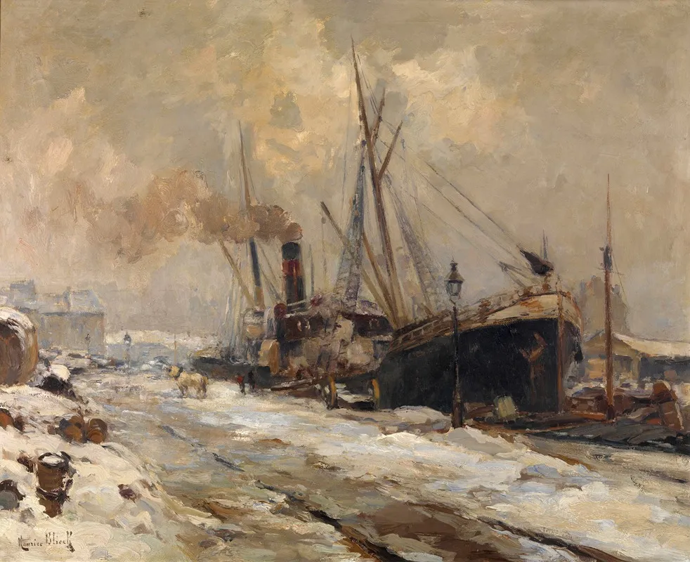 Antwerp Harbour In Winter