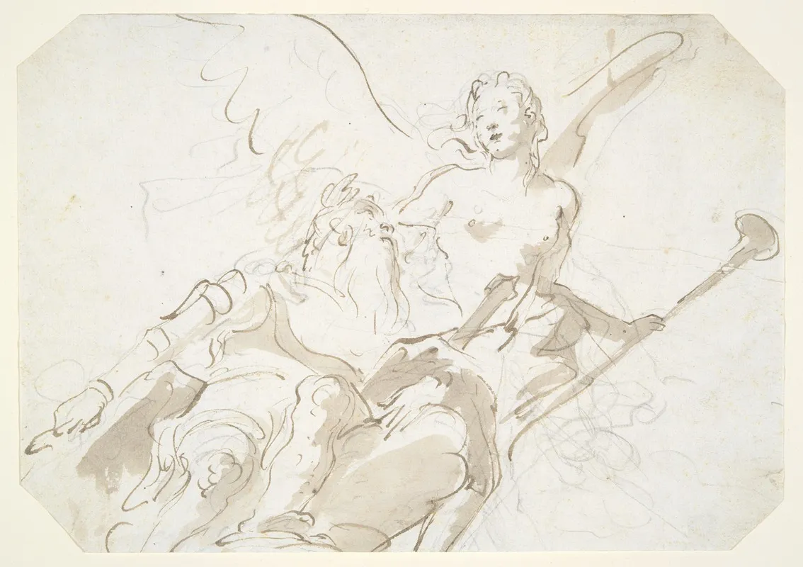 Apotheosis Of An Aged Warrior For A Ceiling In The Ca Rezzonico Venice