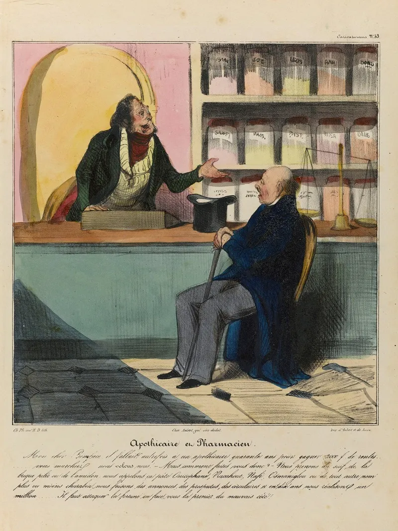 Apothicaire En Pharmacien by Honoré Daumier - Canvas Print