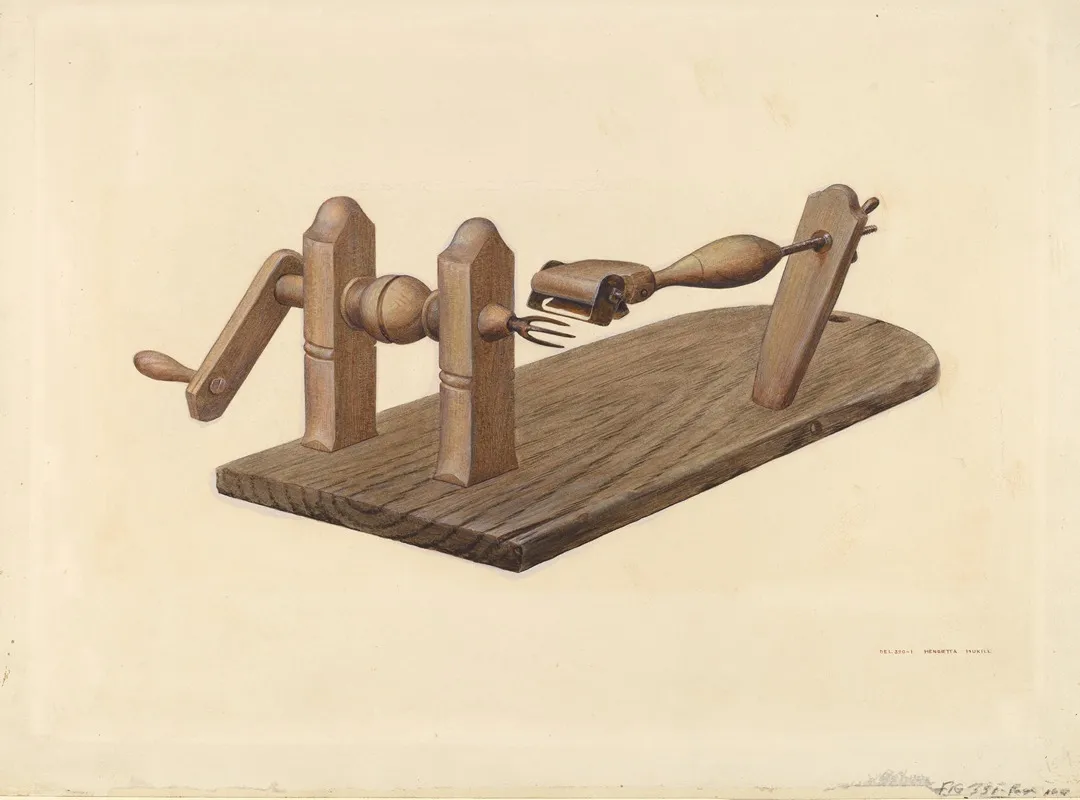 Apple Peeler 2 by Henrietta S. Hukill - Canvas Print