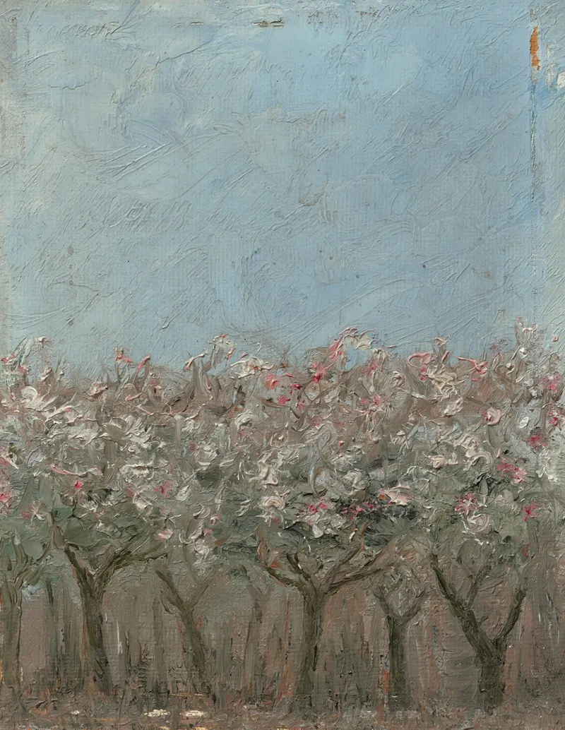 Apple Trees In Blossom Blommande Appeltrad by August Strindberg - Canvas Print
