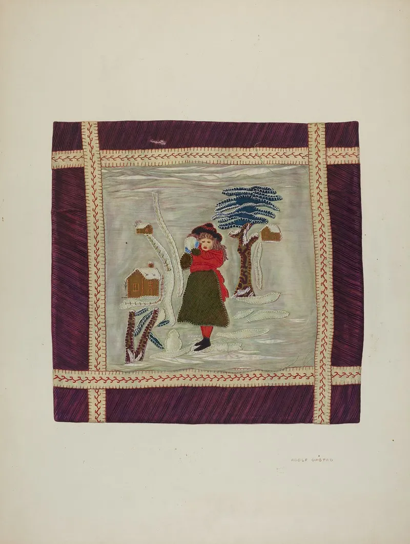Applique Coverlet Detail 3 by Adolph Opstad - Canvas Print