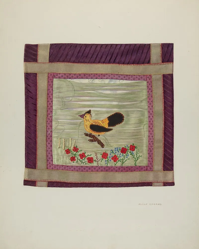 Applique Coverlet Detail 4 by Adolph Opstad - Canvas Print