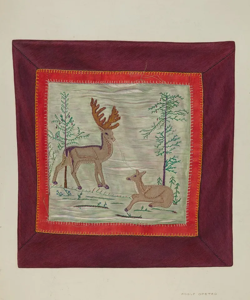 Applique Coverlet Detail 5 by Adolph Opstad - Canvas Print