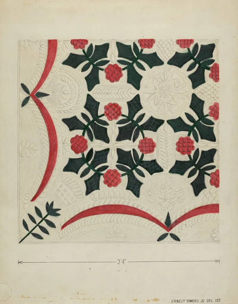 Applique Coverlet by Ernest A. Towers, Jr. - Canvas Print