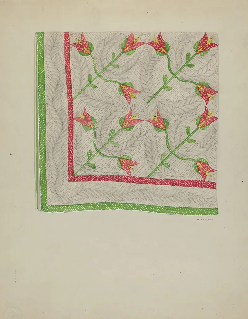 Applique Quilt 10 by Madeline Arnold - Canvas Print