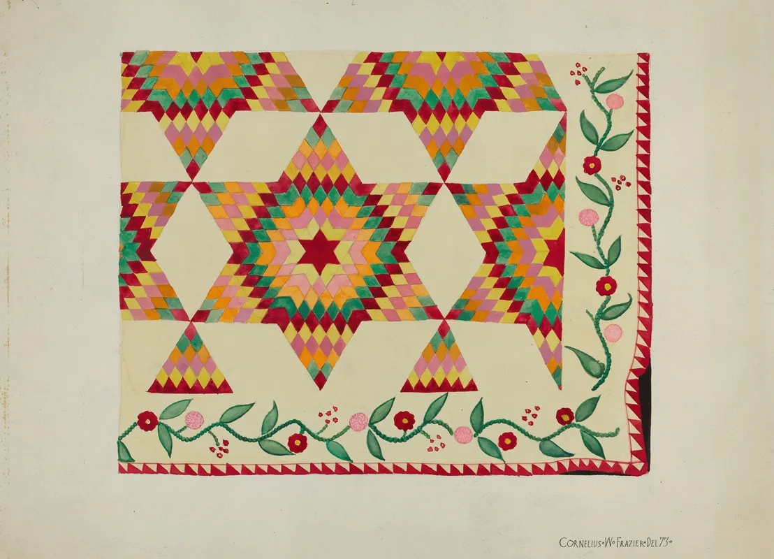 Applique Quilt 5 by Cornelius Frazier - Canvas Print
