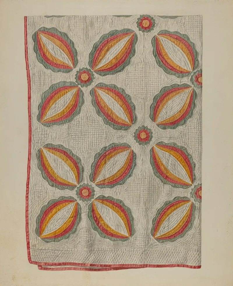 Applique Quilt by Alois E. Ulrich - Canvas Print