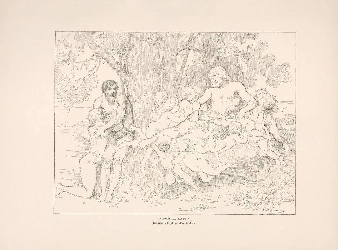 Apres La Faute by William Bouguereau - Canvas Print