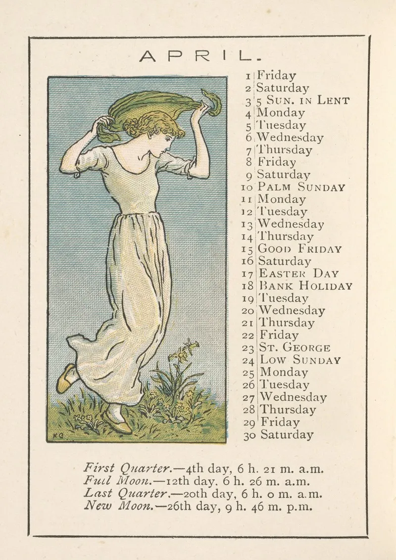 April 23 by Kate Greenaway - Canvas Print