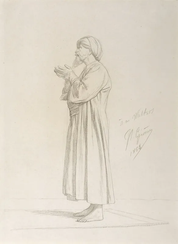 Arab Standing In Prayer by Jean-Léon Gérôme - Canvas Print