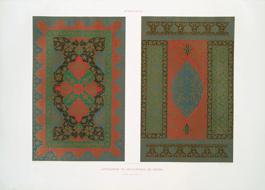 Arabesques Applications De Decoupures En Papier Fin Du Xviiie Siecle 2 by Émile Prisse d'Avennes - Canvas Print