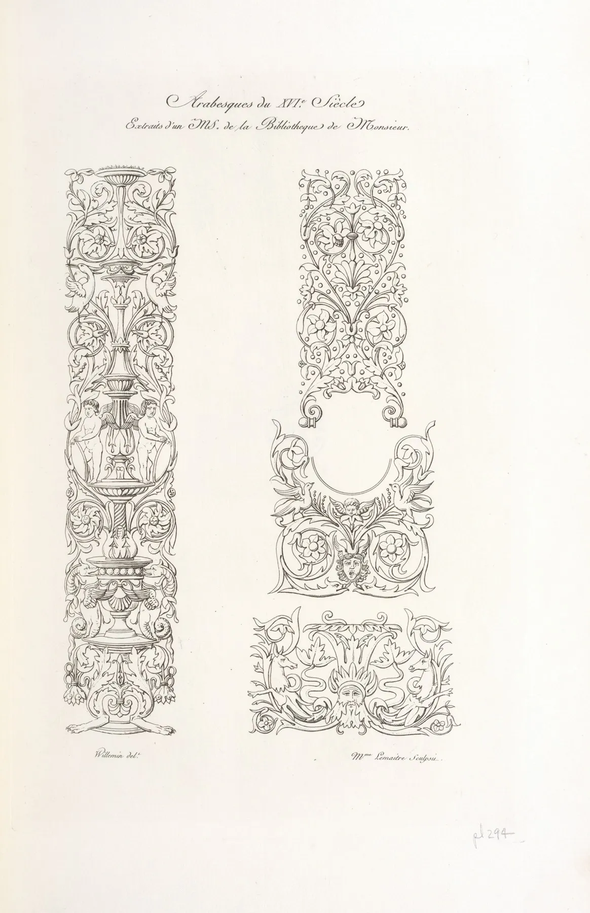 Arabesques Du Xvie Siecle Extraits Dun Ms De La Bibliotheque De Monsieur
