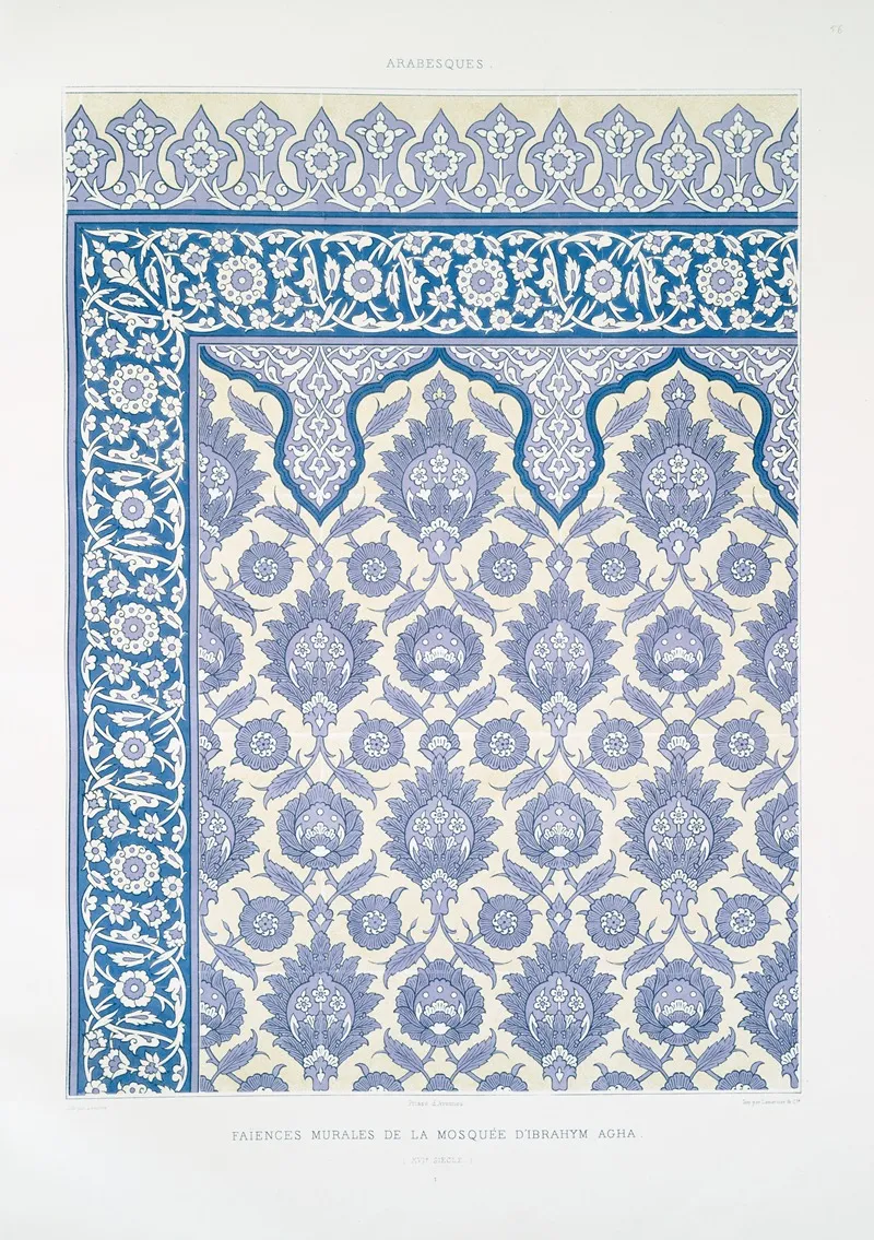 Arabesques Faiences Murales De La Mosquee Dibrahym Agha Xvie Siecle 1