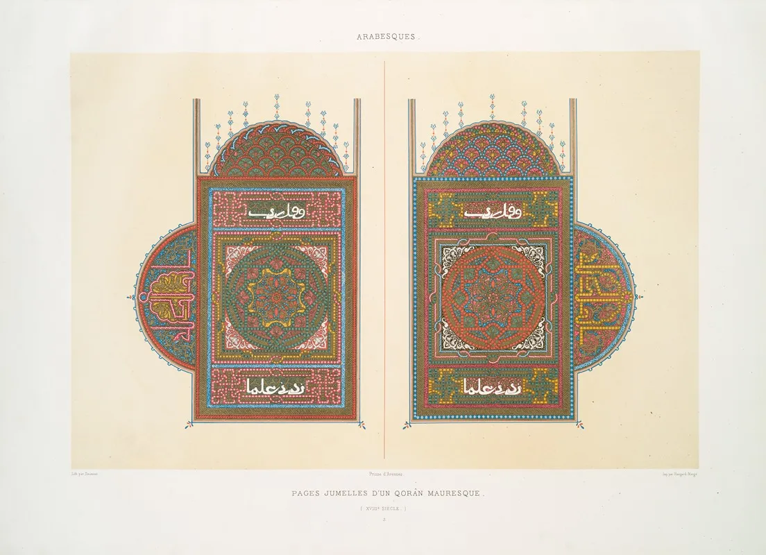 Arabesques Pages Jumelles Dun Qoran Mauresque Xviiie Siecle 3