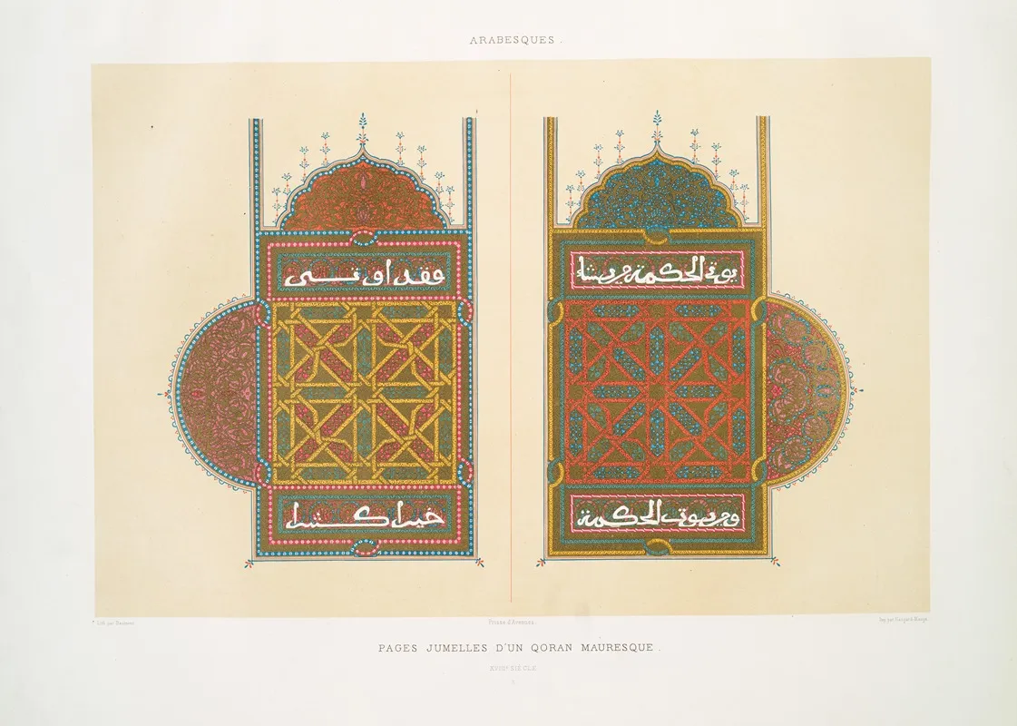 Arabesques Pages Jumelles Dun Qoran Mauresque Xviiie Siecle 6