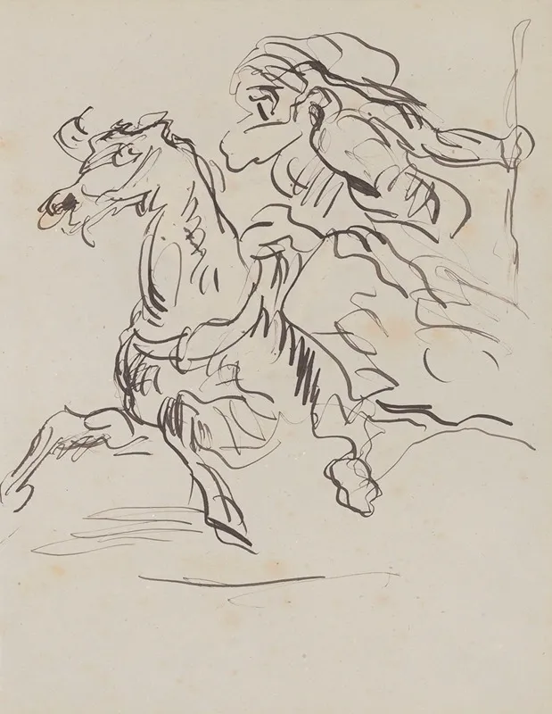 Arabian Horseman In Gallop