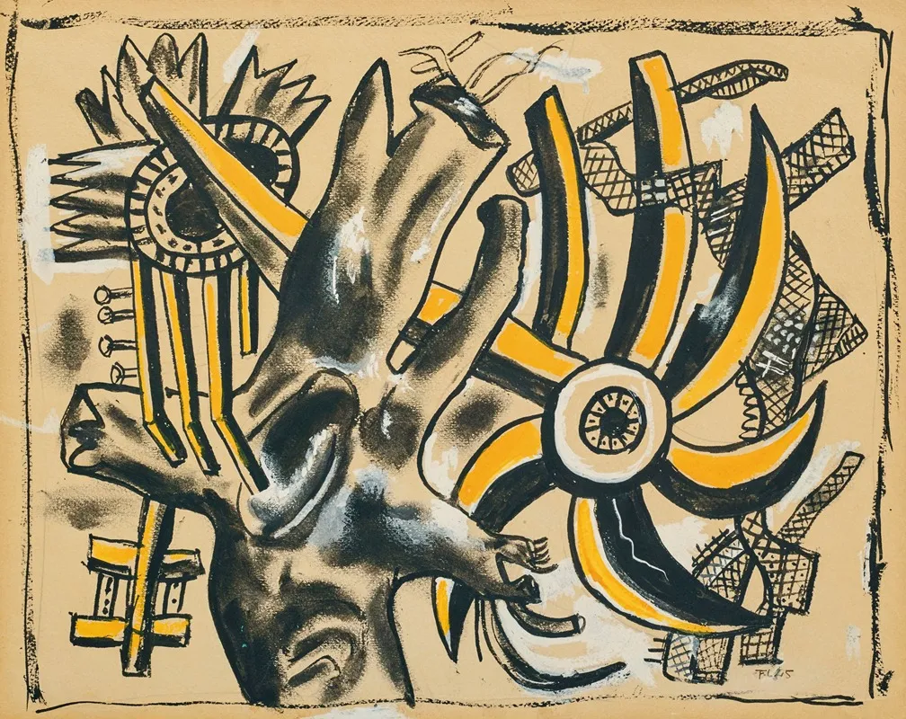 Arbre Et Fleur by Fernand Léger - Canvas Print