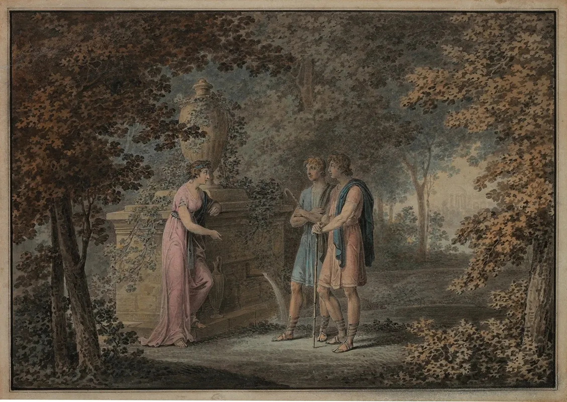 Arcadian Scene by Salomon Gessner - Canvas Print