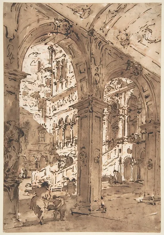 Architectural Capriccio Courtyard Of A Palace 3