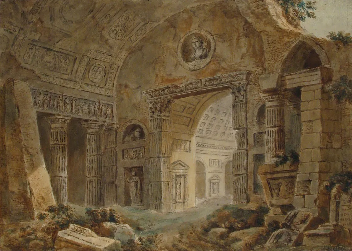 Architectural Fantasy With Roman Ruins