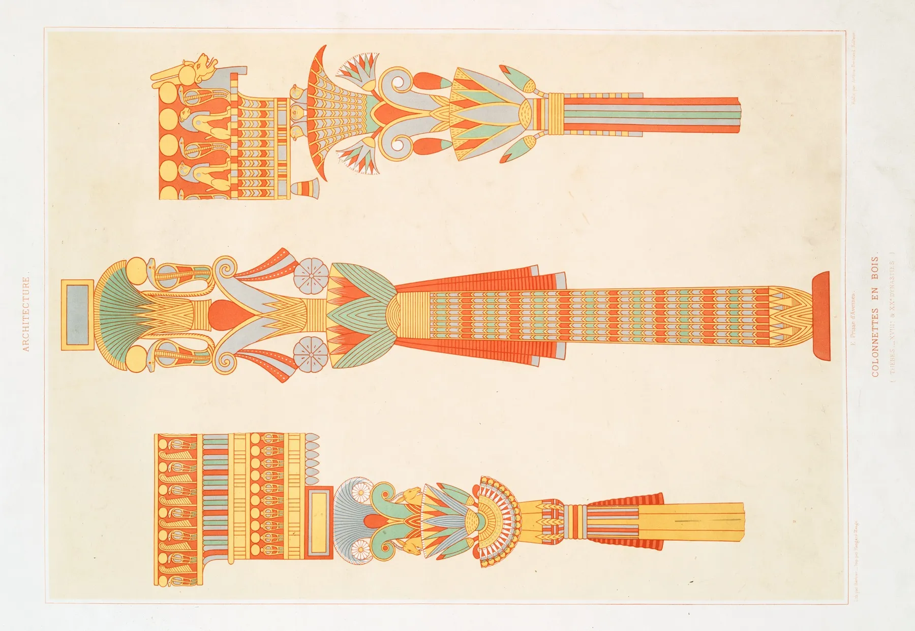 Architecture Colonnettes En Bois Thebes Xviiie Et Xxe Dynasties
