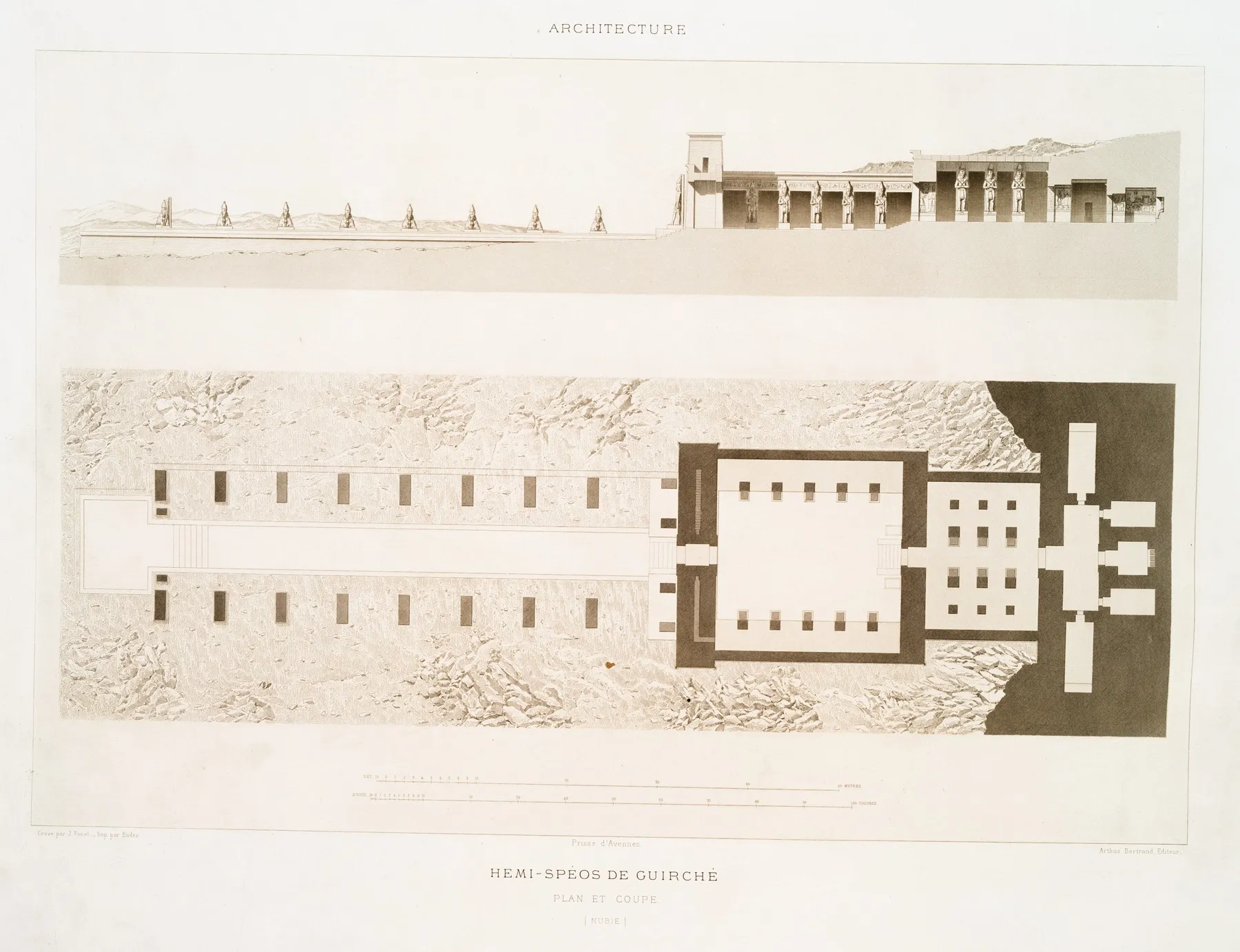 Architecture Hemi Speos De Guirche Plan Et Coupe Nubie