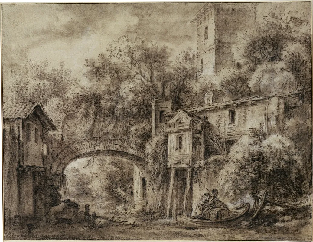 Architekturcapriccio Mit Der Muhle Von Quiquengrogne Bei Charenton