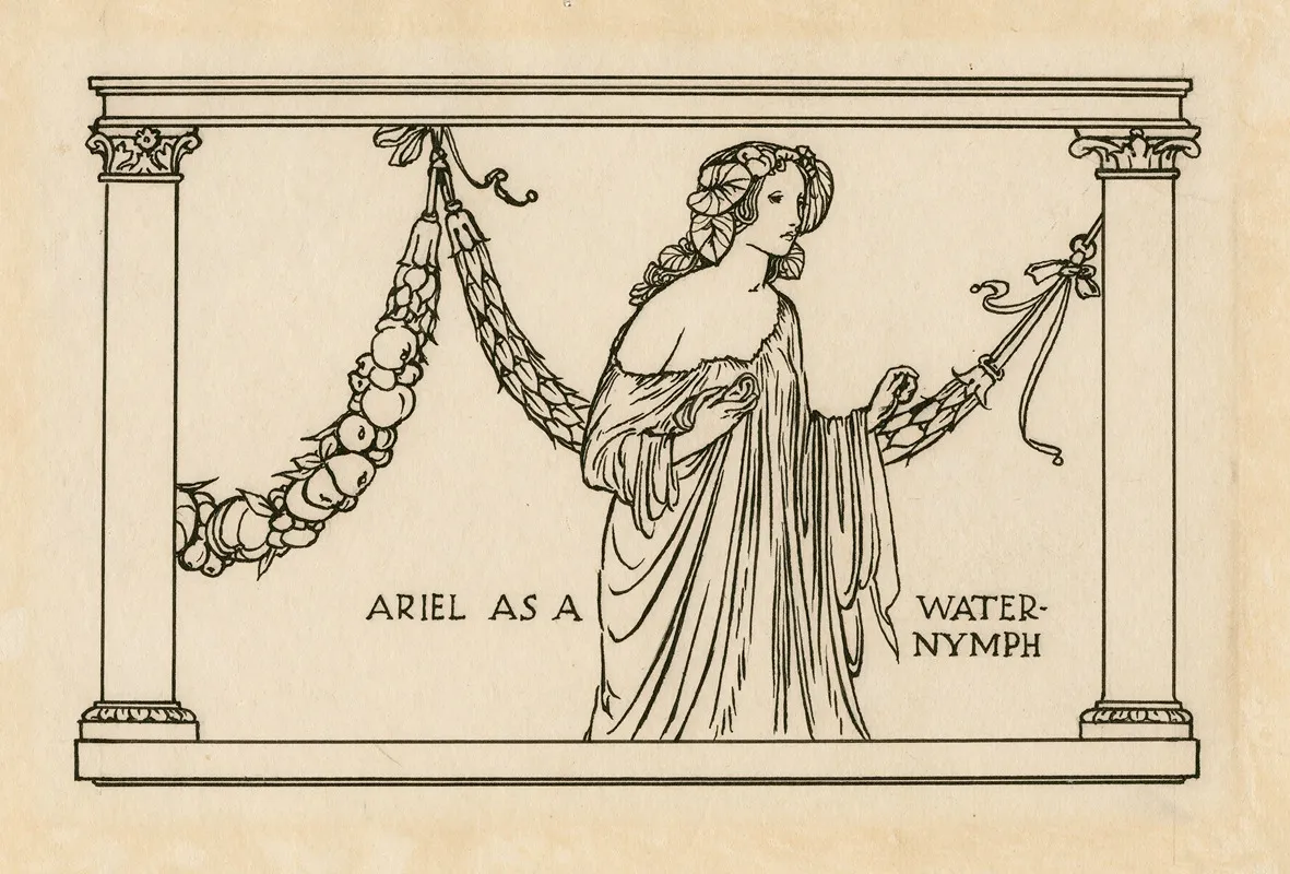 Ariel As A Water Nymph by Robert Anning Bell - Canvas Print