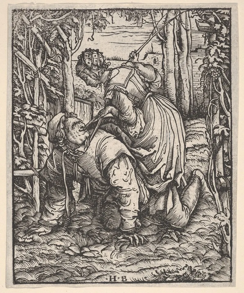Aristotle And Phyllis by Hans Burgkmair The Elder - Canvas Print