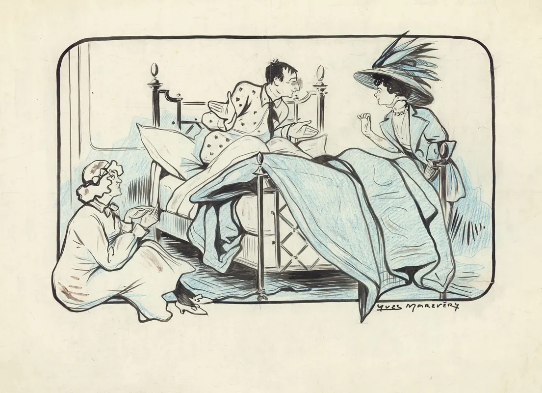 Armande Cassive Marcel Simon Et Suzanne Carlix Dans Occupe Toi Damelie De Georges Feydeau 2 by Yves Marevéry - Canvas Print
