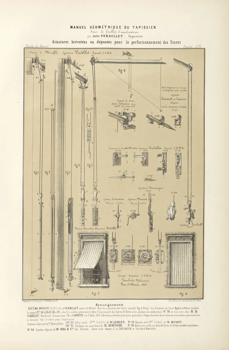 Armatures Brevetees Ou Deposees Pur Le Perfectionnement Des Stores by Jules Verdellet - Canvas Print