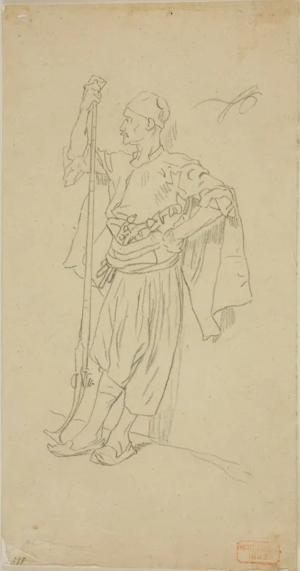 Armed Arab Leaning Against A Wall