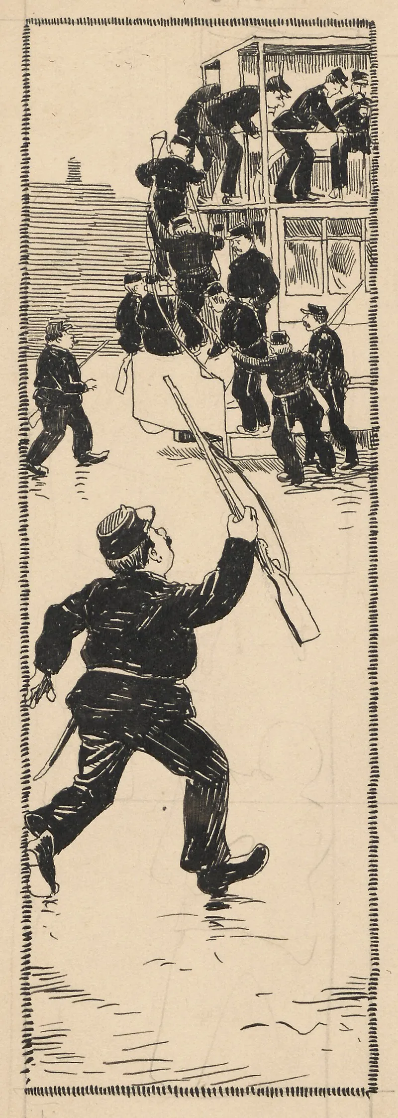 Armed Soldiers Board A Tram