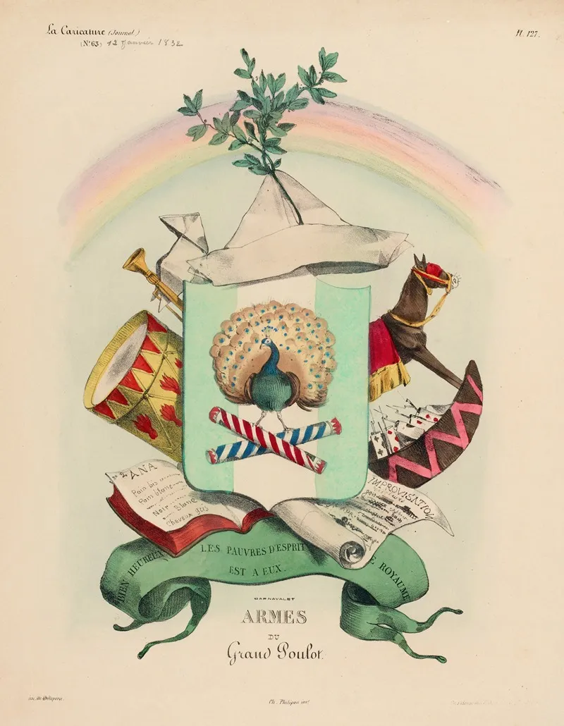 Armes Du Grand Poulot by Charles Philipon - Canvas Print