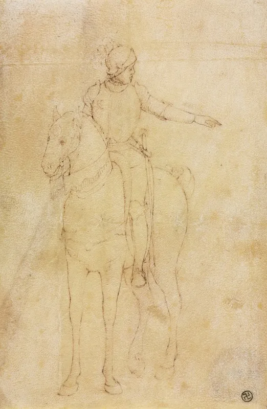 Armored Figure On Horseback by Vittore Carpaccio - Canvas Print