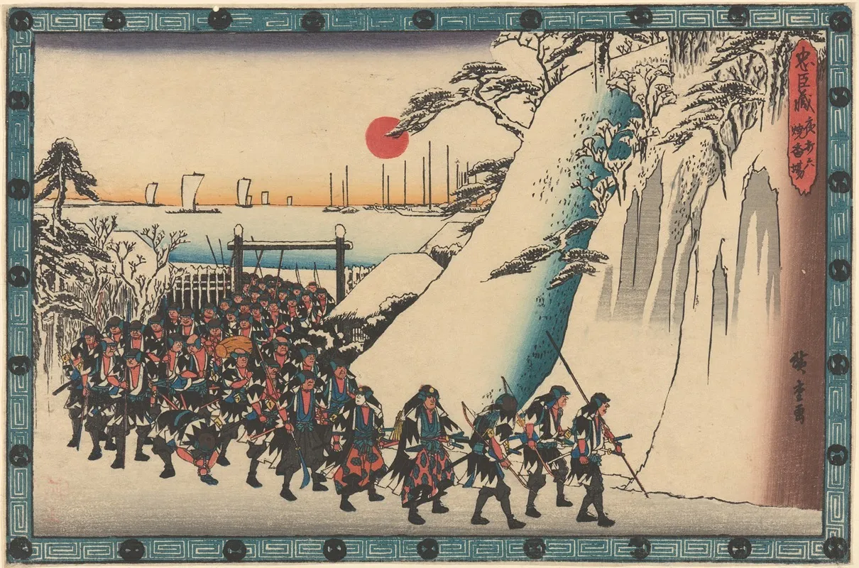 Army Rounding Hill In Snow