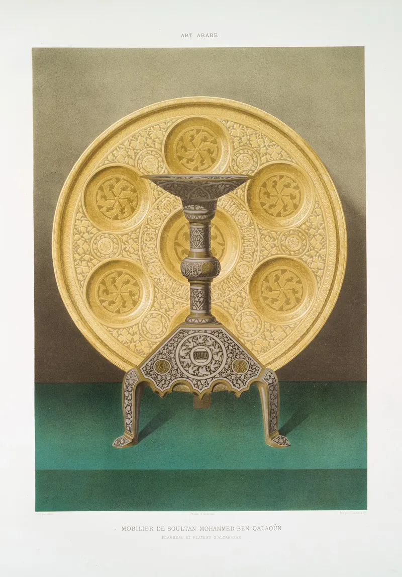Art Arabe Mobilier De Soultan Mohammed Ben Qalaoun Flambeau Et Plateau Dalcarazas by Émile Prisse d'Avennes - Canvas Print