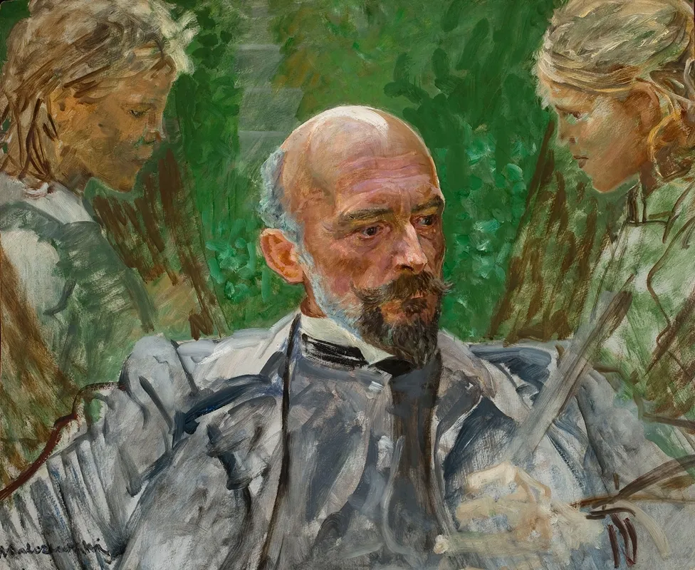 Artist And Muses by Jacek Malczewski - Canvas Print