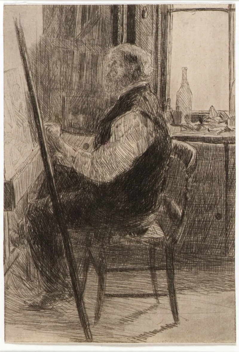 Artist Seated At Easel