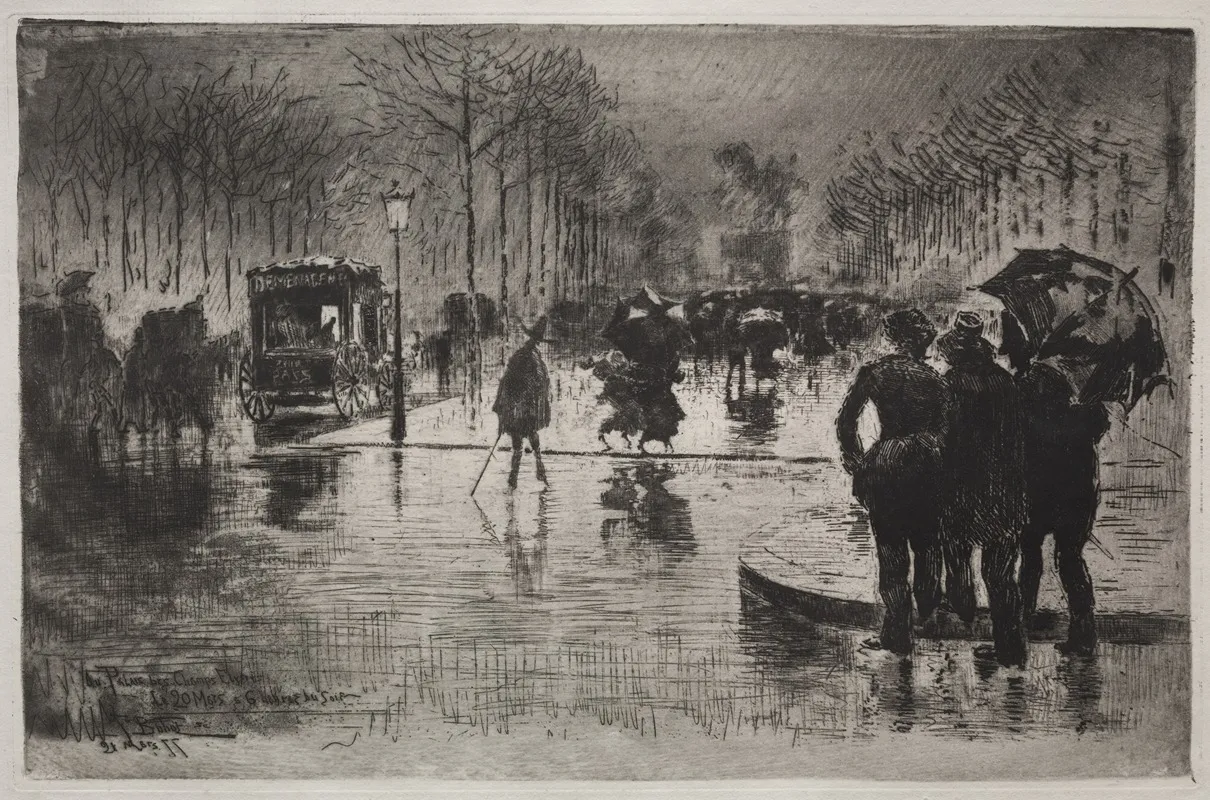 Artists Returning From The Salon by Félix Hilaire Buhot - Canvas Print