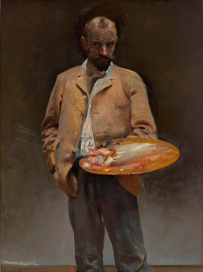 Artists Self Portrait With A Palette by Jacek Malczewski - Canvas Print