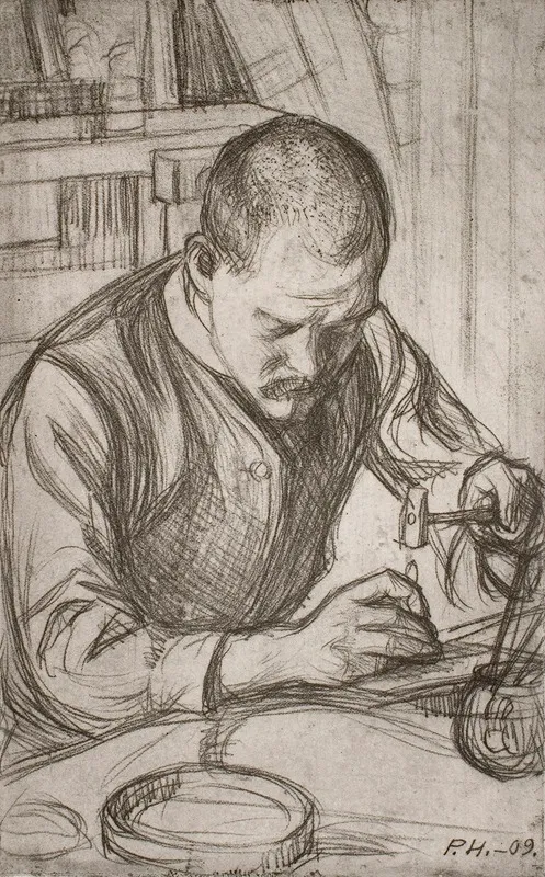 Arttu Embossing Copper by Pekka Halonen - Canvas Print