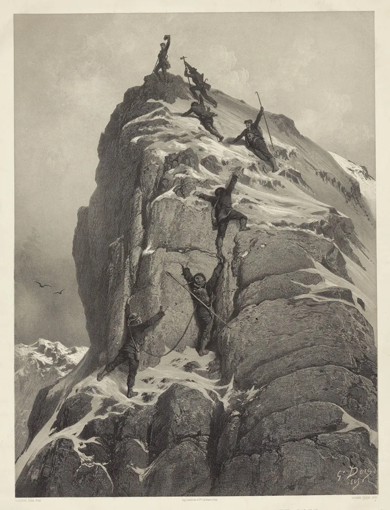 Ascension Du Mont Cervin 14 Juillet 1865 Arrivee Au Sommet