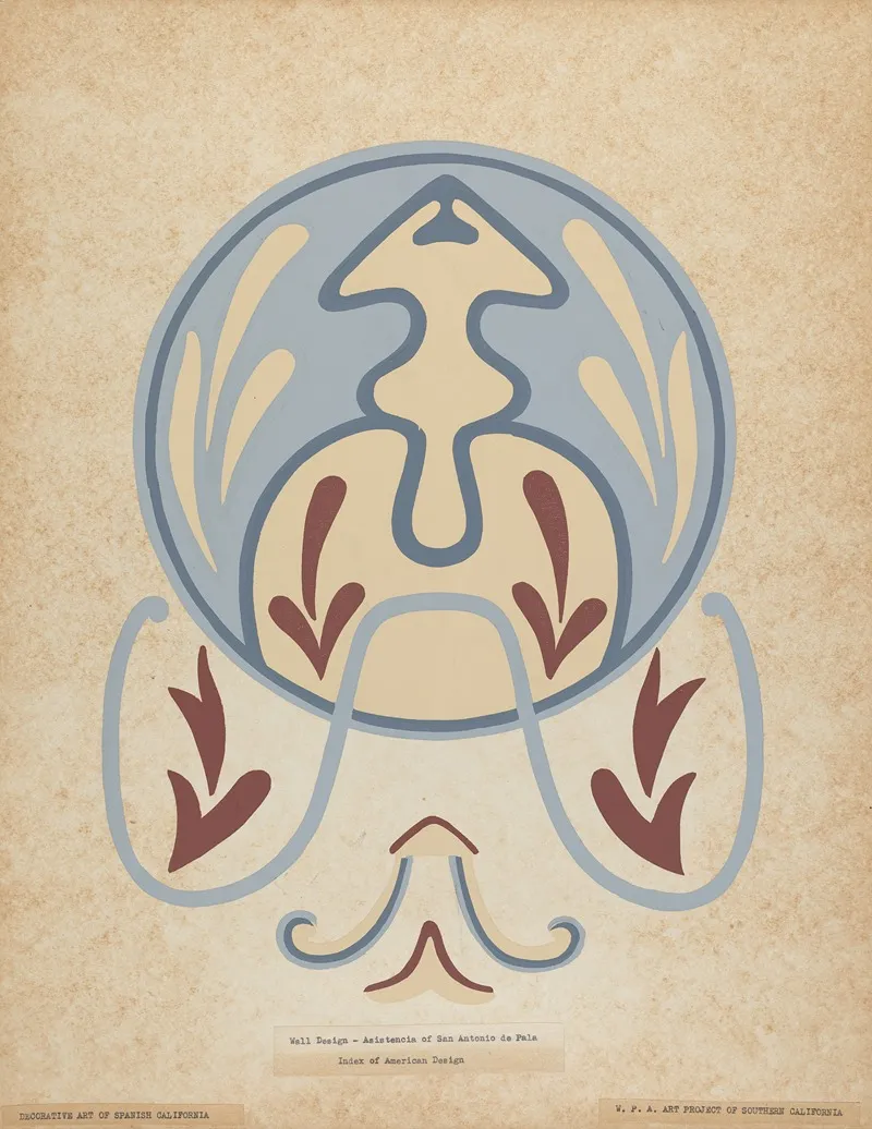 Asistencia Of San Antonio De Pala Wall Design From The Portfolio Of Decorative Art Of Spanish California