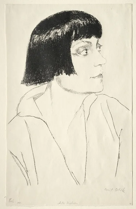 Asta Nielson by Emil Orlik - Canvas Print