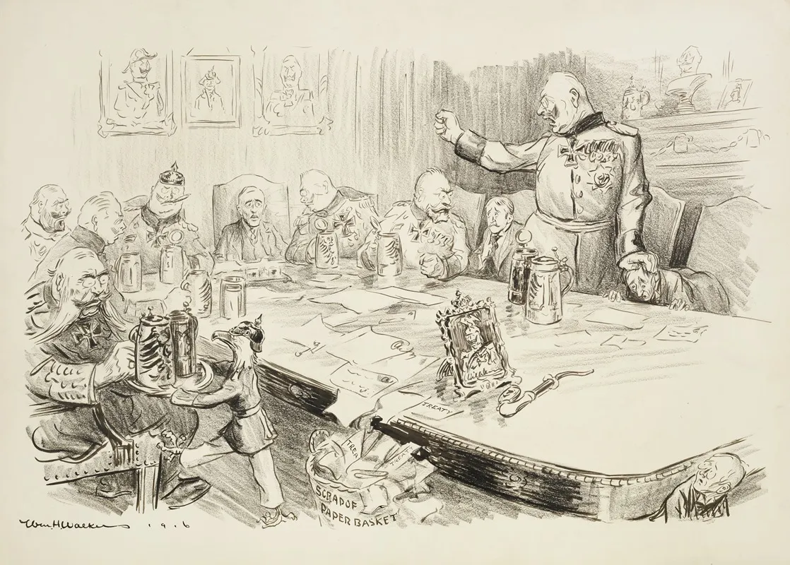 At A Negotiating Table Several Large And Angry Germans Intimidate A Few American Diplomats